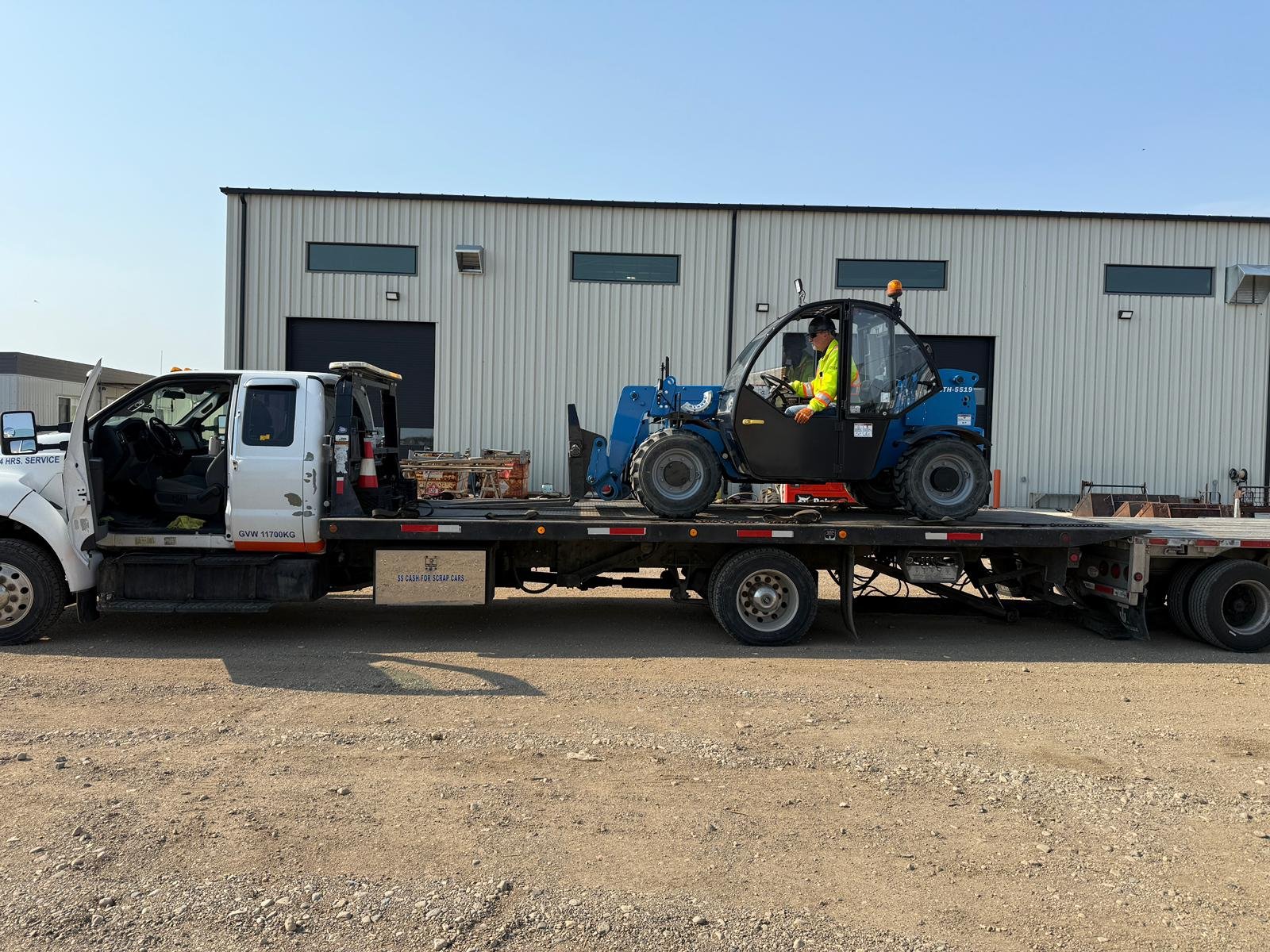 Towing a sedan in Saskatoon