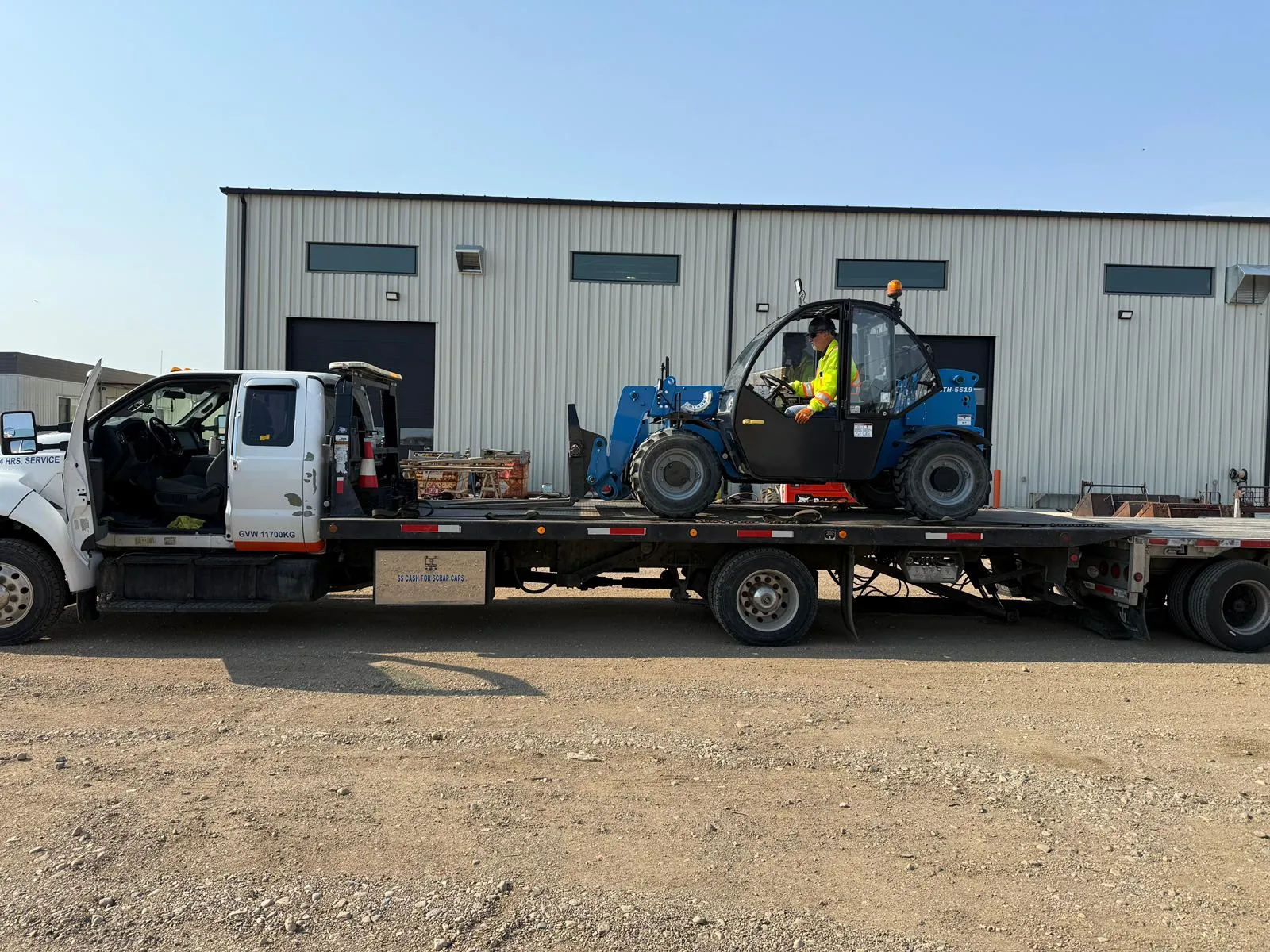 Towing a sedan in Saskatoon