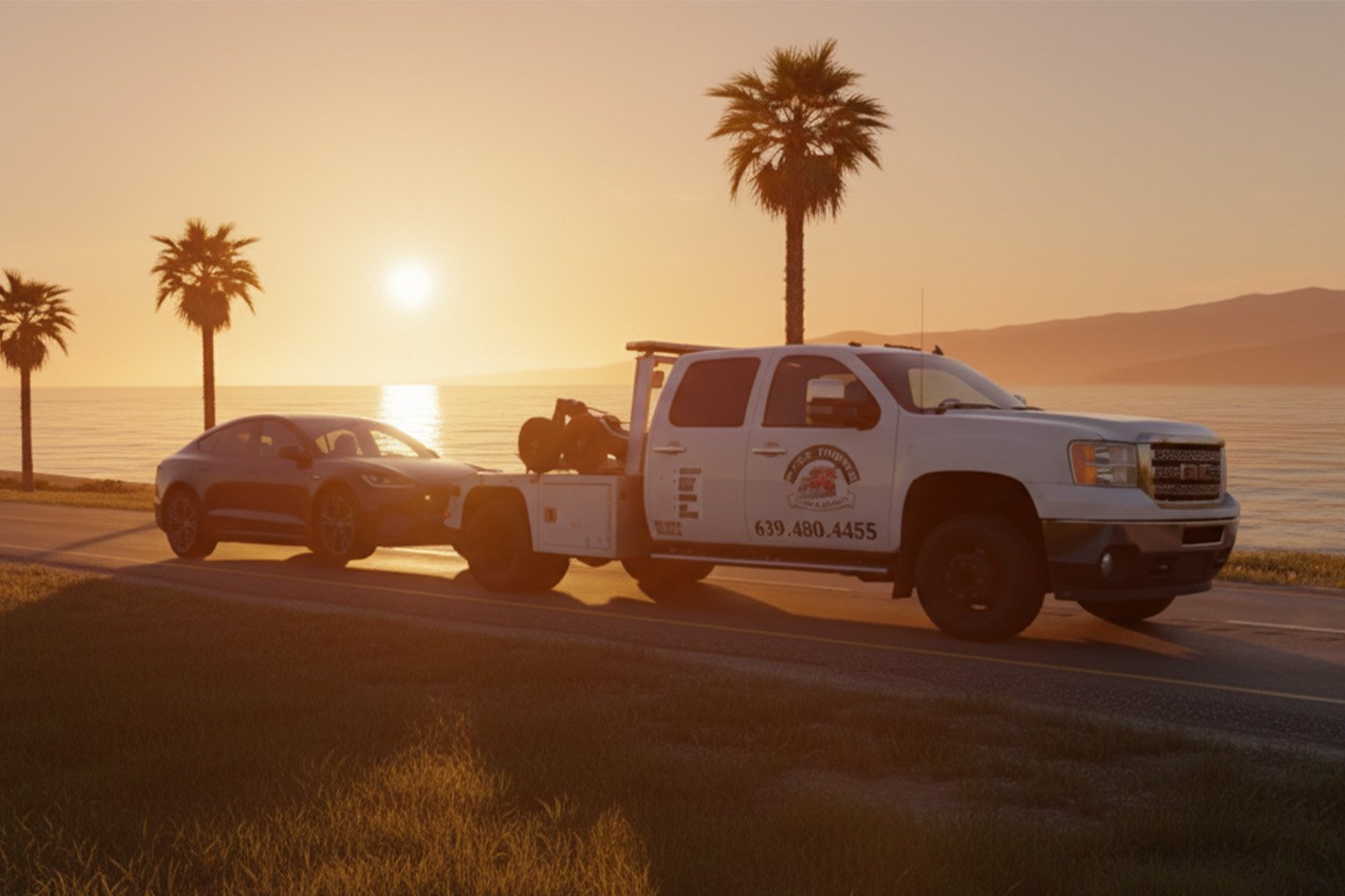 Roadside assistance for a flat tire